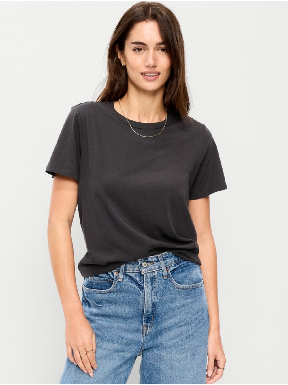 🆕 Old Navy Women's EveryWear Crew-Neck T-Shirt Short Sleeve Panther Large Tall